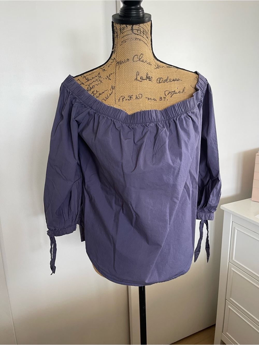 Abercrombie & Fitch Purple Off-Shoulder Peasant Blouse